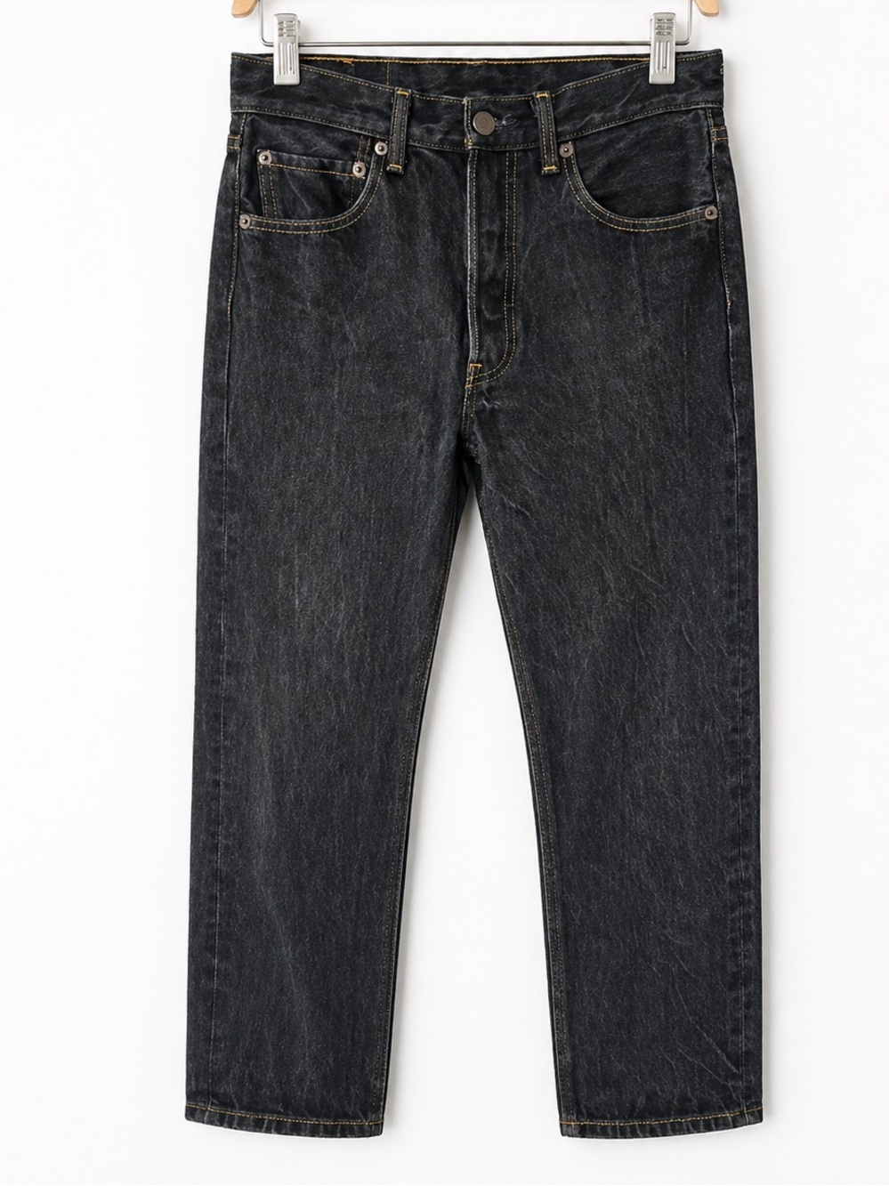 Levi's 501 Jeans Men's 29x30 Black Button Fly Straight Leg 100% Cotton Vintage